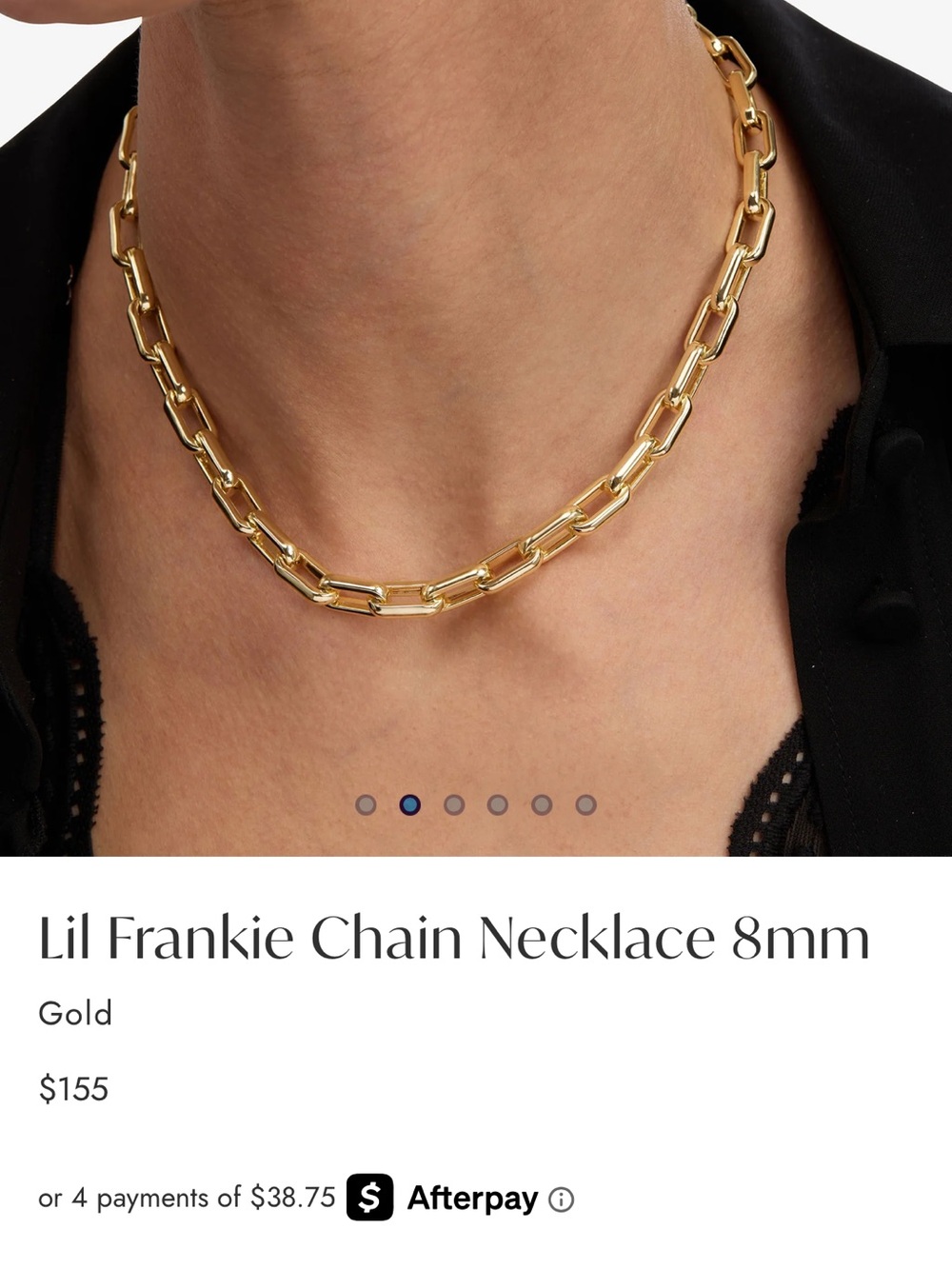 Melinda Maria Lil Frankie 8mm Gold Chain Necklace 18” NEW